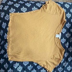 Yellow ruffled crop top